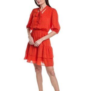 Nanette Lepore Arianna Dobby Orange Mini Dress